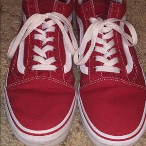 Vans red old skools